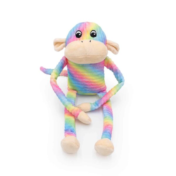 ZippyPaws Spencer the Crinkle Monkey - Large Rainbow on Sale