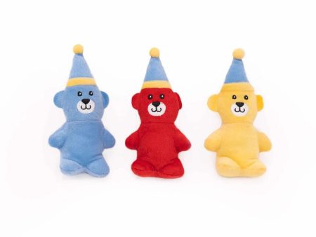 ZippyPaws Miniz 3-Pack - Birthday Bears on Sale